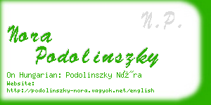 nora podolinszky business card